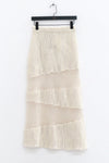 SWAYING 25 Fall/Winter Irregular Diagonal Striped Cutout Maxi Skirt SW-SW25AW3B07C1S2-BAI White